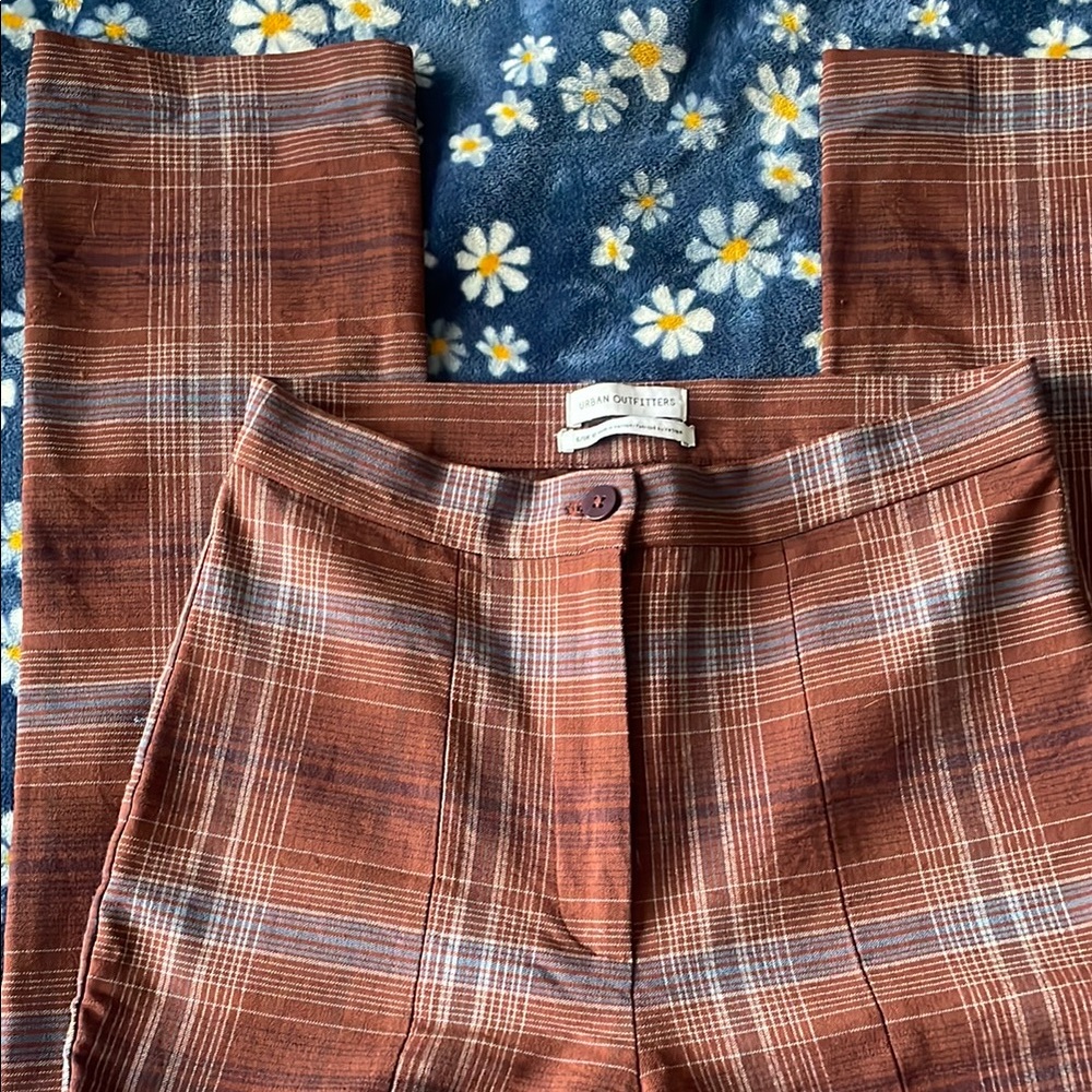 Urban Outfitters Rust Red Plaid Pants